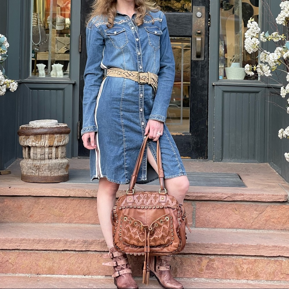 Montana Co Denim Long Sleeve Midi Dress